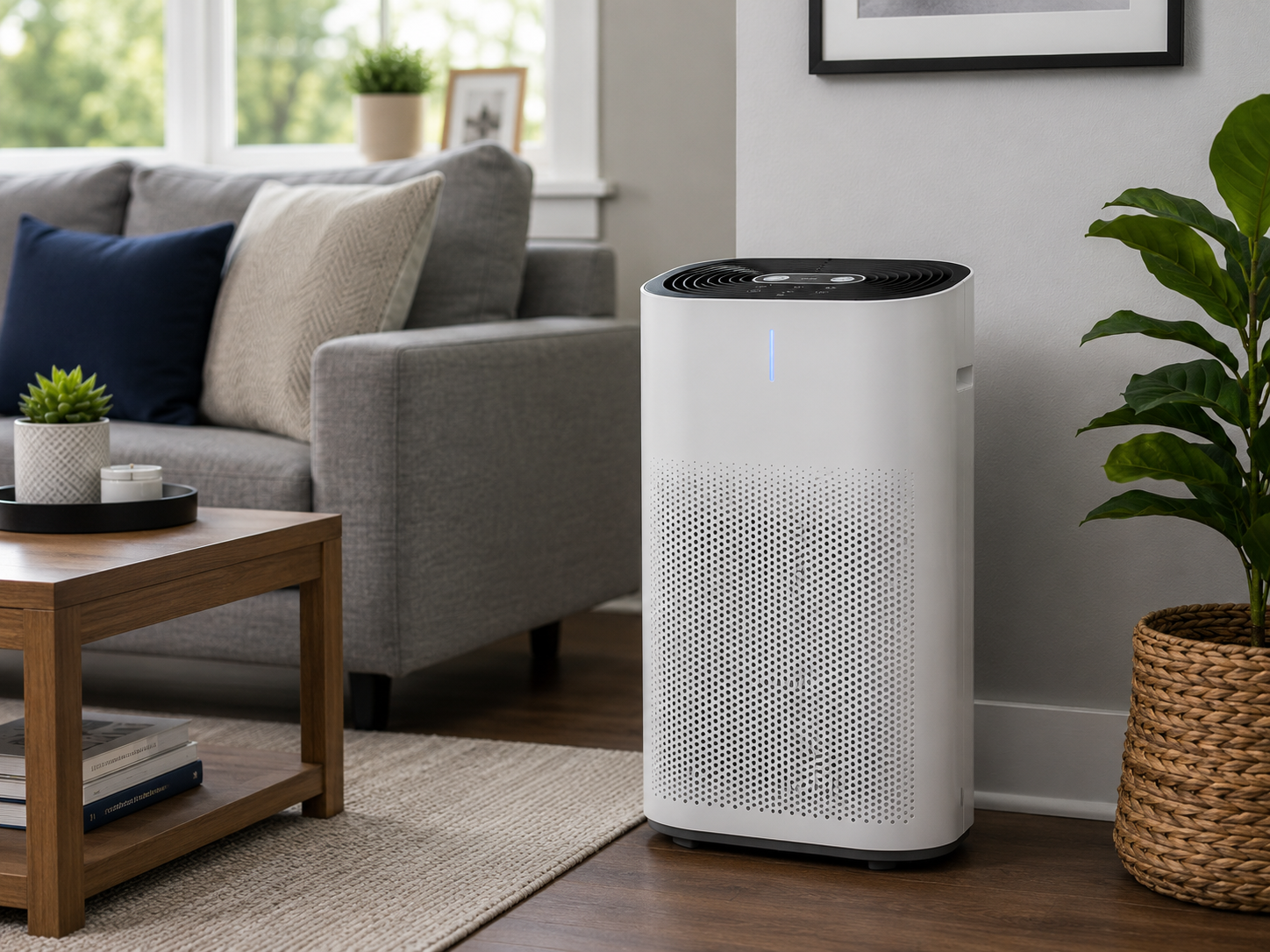 Whole-home air purifier improving indoor air quality